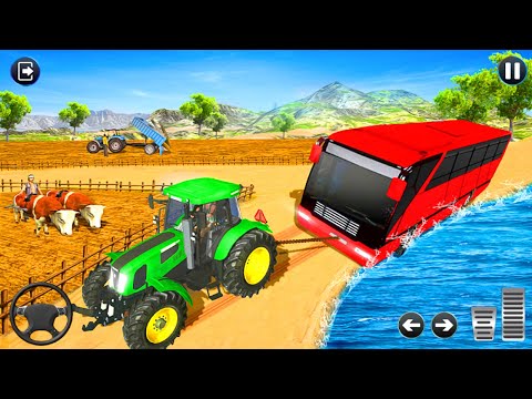 Offroad Towing Bus Rescue - Offroad Chained Tractor Towing Rescue Simulator - Android Gameplay