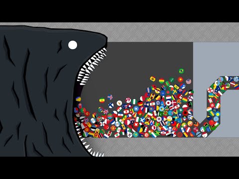 Escape From Bloop #5 - Marble Race Countries in Algodoo