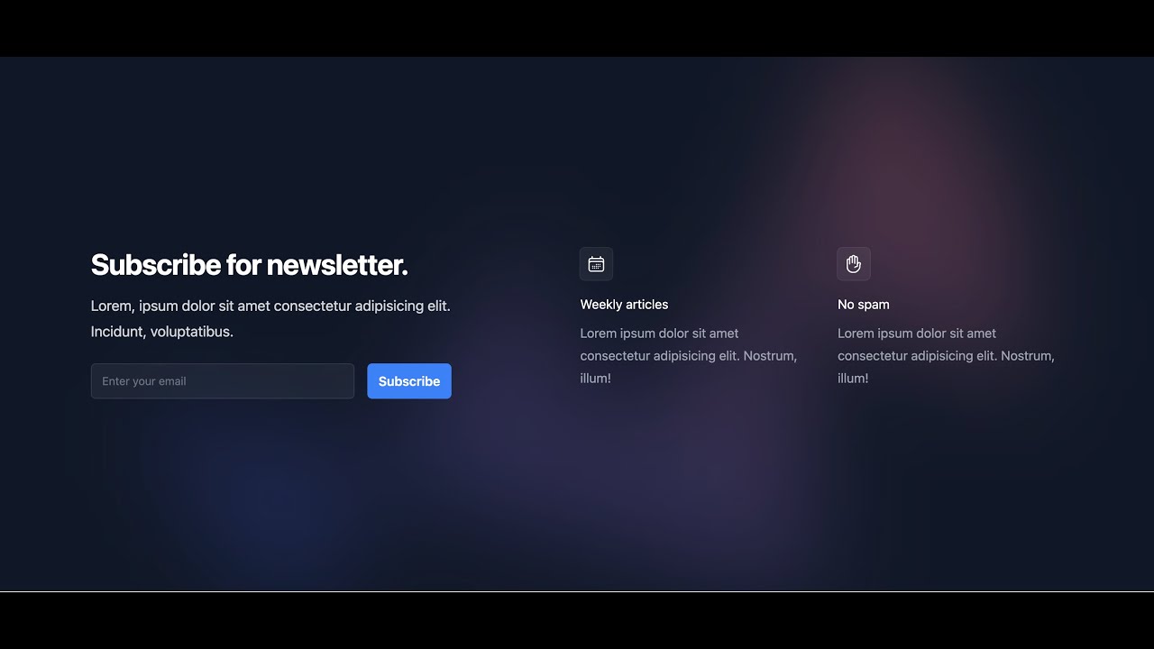 Build a Newsletter Component With TailwindCSS