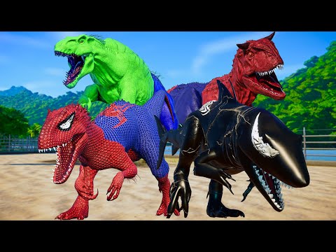 Spider-Man I-REX & Hulk Indoraptor Epic Superhero Dinosaurs Invade Jurassic World Evolution! 💥