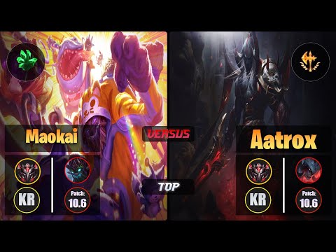 GrandMaster MAOKAI [Grasp of the Undying] (Top) VS  AATROX - Grandmaster KR Patch 10.6