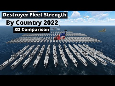 Destroyer Fleet Strength by Country (2022) | Military Power Comparison 3D