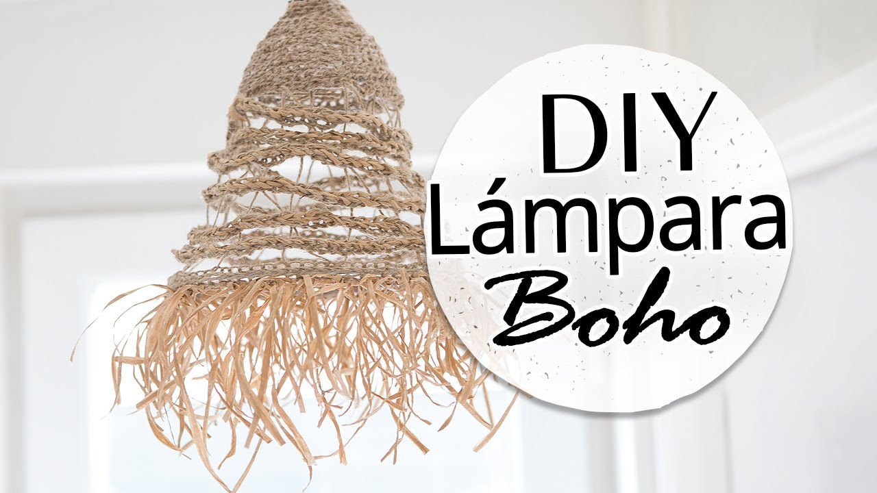 DIY LÁMPARA de YUTE y RAFIA rápido y fácil | BOHO DECO| ShantiIrene