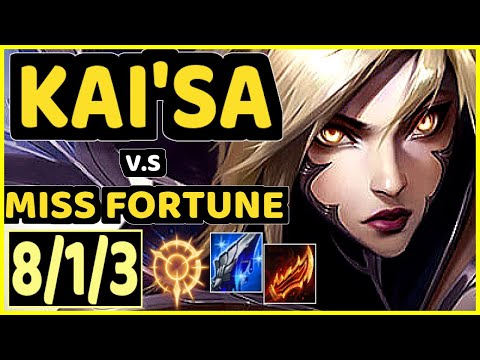 UPSET (KAI'SA) vs MISS FORTUNE - 8/1/3 KDA BOTTOM ADC CHALLENGER GAMEPLAY - EUW