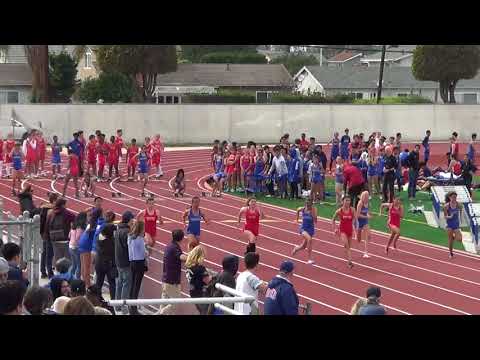 FSG 100m Heat 1 vs Fountain Valley 3-21-18 - Los Alamitos Girls