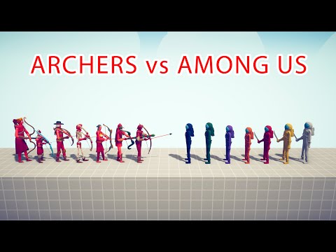 ARCHERS Team vs AMONG US Team - Totally Accurate Battle Simulator TABS