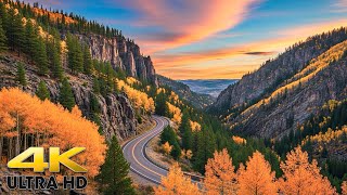 Fall Colors Utah Scenic Byway Mountain Drive at Sunset 4K