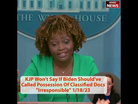 Biden Called Trump's Documents Irresponsible. Jean-Pierre: 'I Just Commented' - Reporter: 'You Gave a Non-Answer Answer' (January 18, 2023)
