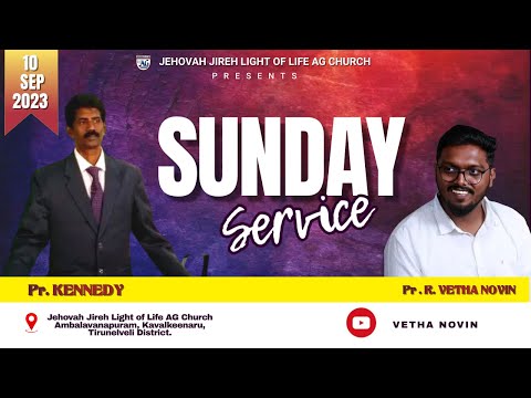 🛑 LIVE | SUNDAY SERVICE | Tamil Service | Pr. R.Vetha Novin | 10 September 2023