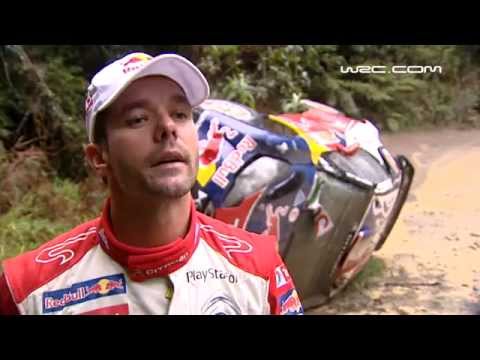 Sebastien Loeb crash and roll SS4 Rally Australia 2011
