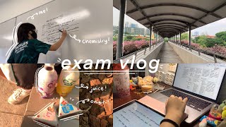 exam vlog 🌷 | memorising 70+ pages of notes, study grind, stress stress