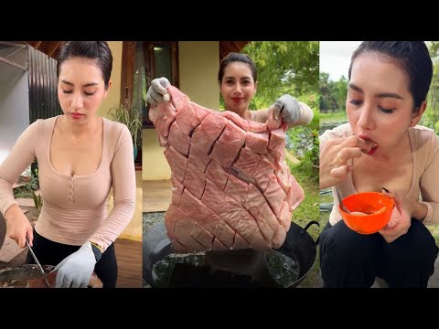 Yummy cooking pork crispy and make soup recipe