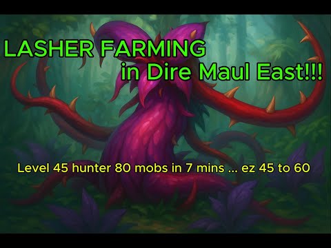 [Twow] Turtle WoW Hunter lvl 45 vs Dire Maul East 1 pull (80 mobs 50k exp in 7 mins in DME)