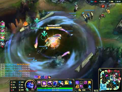 longest and biggest aurelion sol Q ever in League of Legends PVP