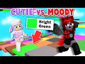 CUTIE vs MOODY who can reach THE TOP FIRST! | Roblox