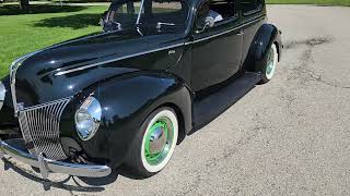 1940 Ford Standard Tudor Street Rod Start-up & Walkaround (2)