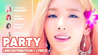 Girls&#39; Generation - PARTY (Line Distribution + Lyrics Karaoke) PATREON REQUESTED