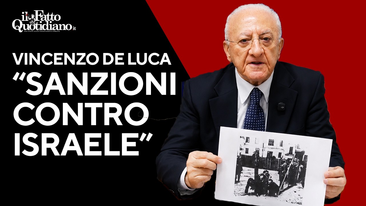 De Luca contro Israele: “Quello che vediamo a Gaza non è democrazia”
