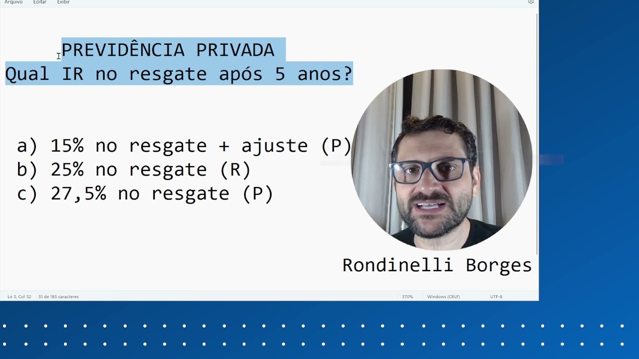 Quanto paga de Imposto de Renda no resgate previdência privada?
