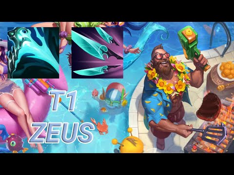 T1 Zeus Gangplank Top VS Jax | KR Diamond Patch 13.14