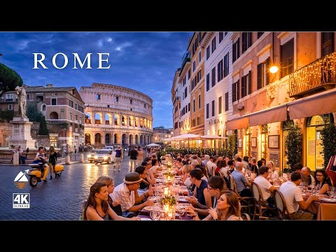 Rome Nightlife 4K Walking Tour 🇮🇹 Italy | FULL TOUR
