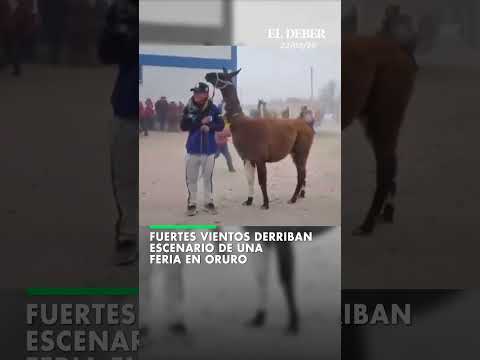 Fuertes vientos derriban escenario de una feria en Oruro