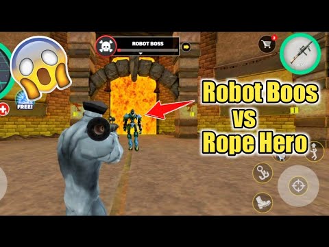 Robot Boos vs Rope Hero Fight | Rope Hero Vice Town | (iOS Android)