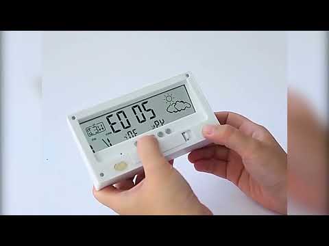 Digital LED Weather Desk Clock with Transparent Display