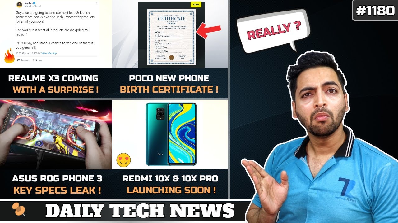 Realme X3 With Surprise🔥,POCO India Certificate😍,ROG 3 Specs,Redmi 10X India Launch,Oneplus 8T🤷‍♂️