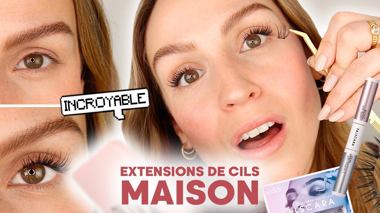 EXTENSIONS DE CILS MAISON qui tiennent 10 jours ! 👁️👄👁️ (j'ai testé les #Falscara)