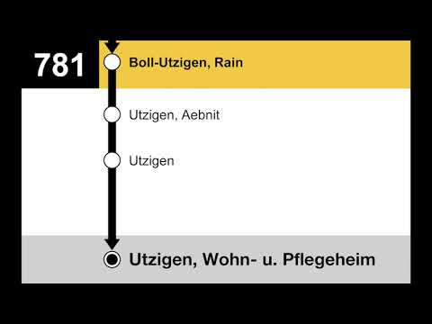 PostAuto Ansagen 781 - Boll-Utzigen, Bahnhof – Utzigen – Utzigen, Wohn- u. Pflegeheim