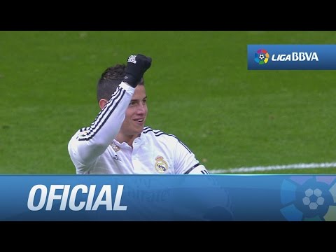Buen gol de cabeza de James (1-1) en el Real Madrid - Real Sociedad