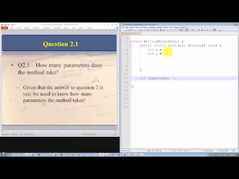 Java Tutorial - How To Write A Method Part I Video