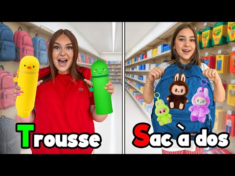 SCHOOL SUPPLIES HUNT IN ALPHABETICAL ORDER! 😂📚 (With Elina & Amélya)