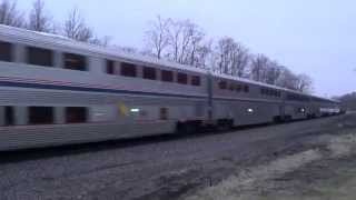 preview picture of video 'Westbound California Zephyr at Twilight in Agency, Iowa'