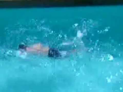 Yehuda Weinberg Swimming in pool at Poriah Zimmer