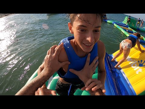 I THROW CAP INTO THE SEA FROM THE GIANT INFLATABLE 😂 *JOKING CAP* IN THE BOA BAY IN RIMINI