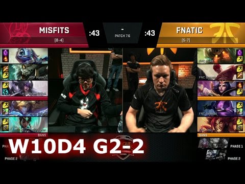Fnatic vs Misfits | Game 2 S7 EU LCS Spring 2017 Week 10 Day 4 | FNC vs MSF G2 W10D4