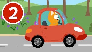 Котенок и волшебный гараж | 02 | Гонка с Енотом - Развивающий детский мультик про машинки