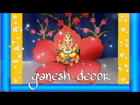 ganpati decoration| hibiscus decor | easy decor | easy home decoration