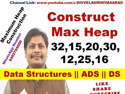 Max Heap Insertion || Maximum Heap Insertion || Max Heap Insertion Example  || Construct Max Heap