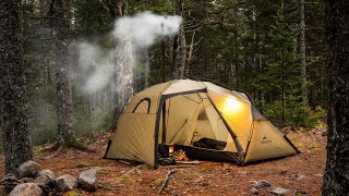 Hot Tent Camping In The Forest