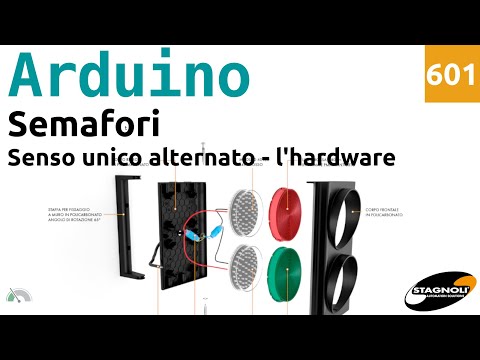 Realizzare un senso unico alternato con 2 semafori Stagnoli e Arduino - le connessioni - Video 601