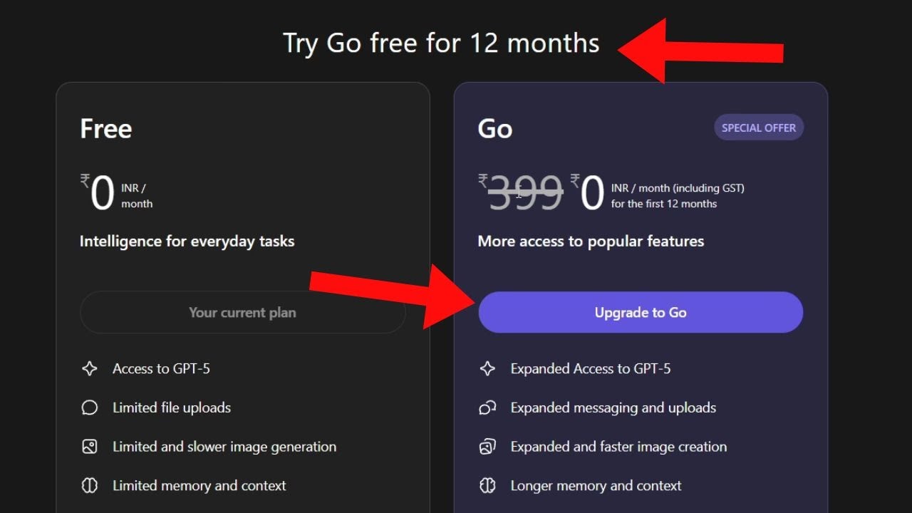 How to Get ChatGPT Go FREE in India Full Redeem Guide (2025)