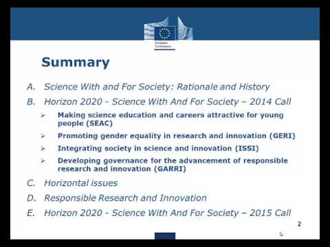 Horizon 2020 - Science With and For Society - Introduction