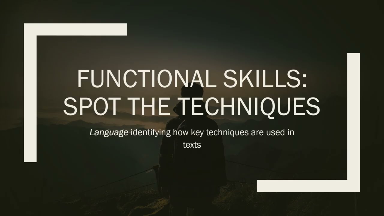 Functional Skills Masterclass: Spot the technique#englishlearning #functionalskills #adulteducation