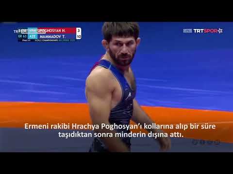Azerbaycanlı güreşçi Taleh Mammadov, ermeni rakibini omuzunda gezdirdi