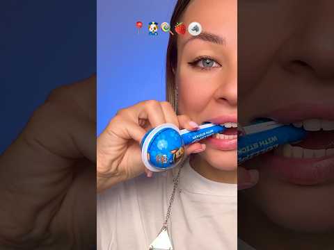 Opened blue lollipop with puppy sticker 😅