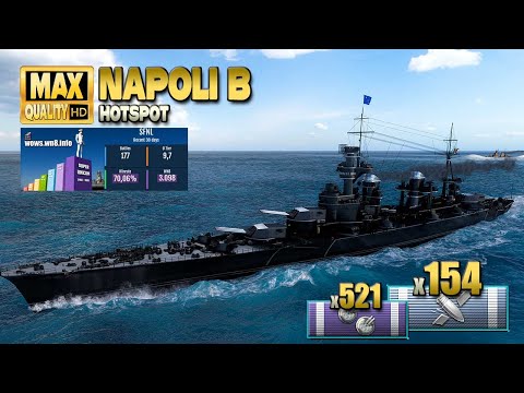 Excellent player with cruiser "Napoli B" on map Hotspot - World of Warships