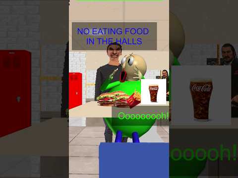 No Eating Food In The Halls!. Go Vegan! 😡☝️ #baldi #ytshorts  #baldibasics